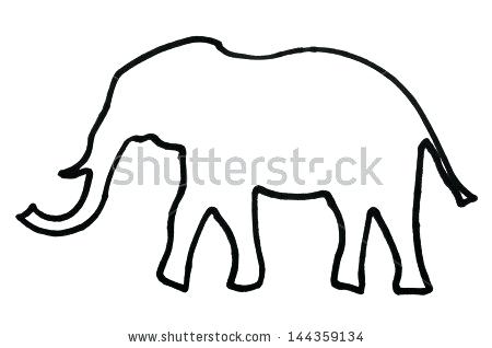 450x318 Silhouette Cutting Cute Elephant Outline Tattoo