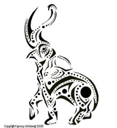 Elephant Tribal Drawing