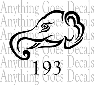 300x271 Tribal Elephant Decal