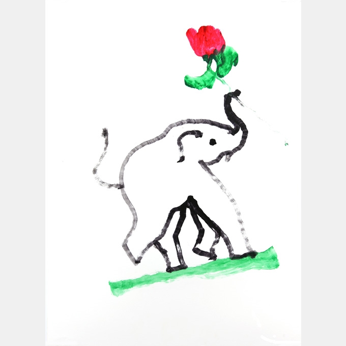 680x680 Original Elephant Painting