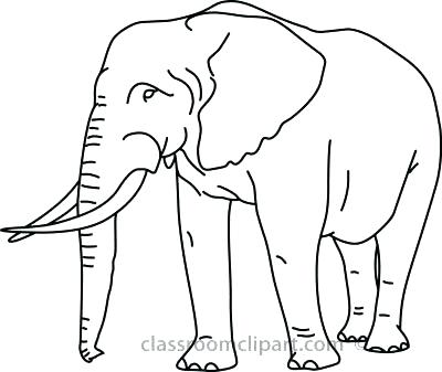 400x337 Outline Elephant The Outline Of An Elephant On A White Background