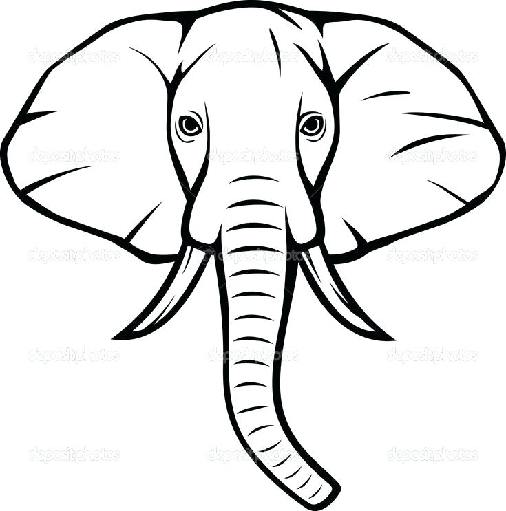735x743 Simple Elephant Outline Black Outline Elephant Tattoo Free