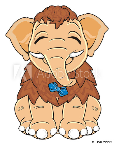 391x500 Cartoon, Animal, Elephant, Trunk, Tusk, Extinct, Old, Era, Ice