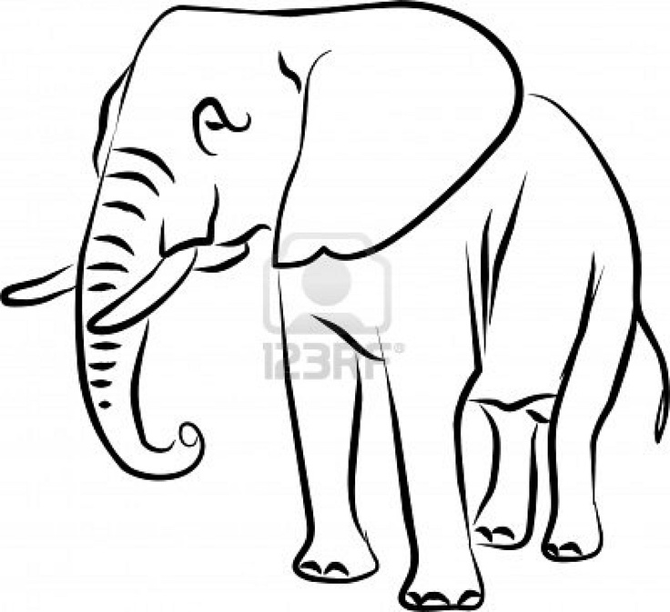 736x673 Drawing Clipart Elephant