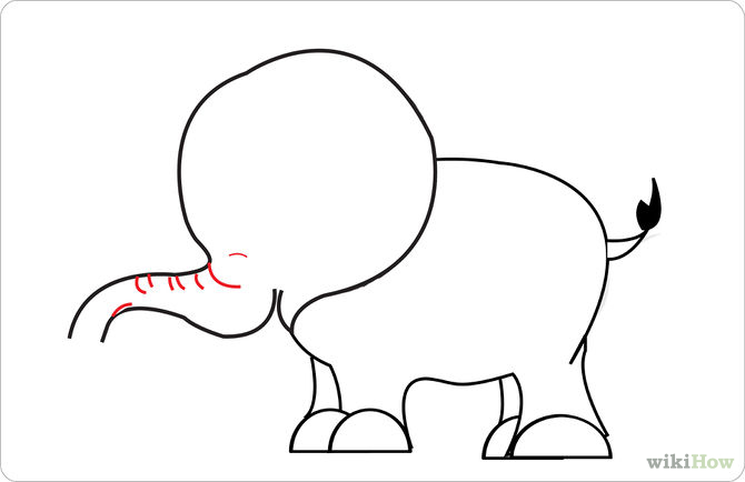 670x434 Easy Cute Baby Elephant Drawing