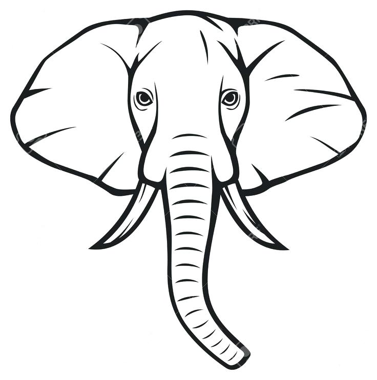 736x743 Elephant Head Drawing Stickers