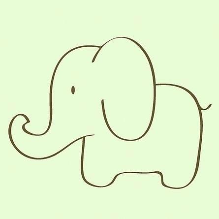 445x445 Elephant Drawing Easy