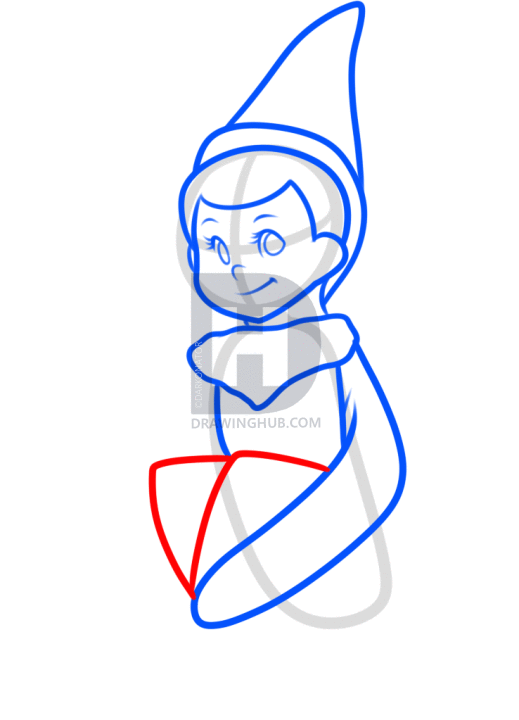 519x720 How To Draw The Elf On The Shelf, Step