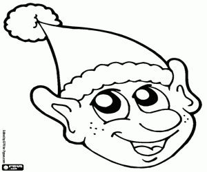 300x250 Funny Face Of A Christmas Elf Coloring