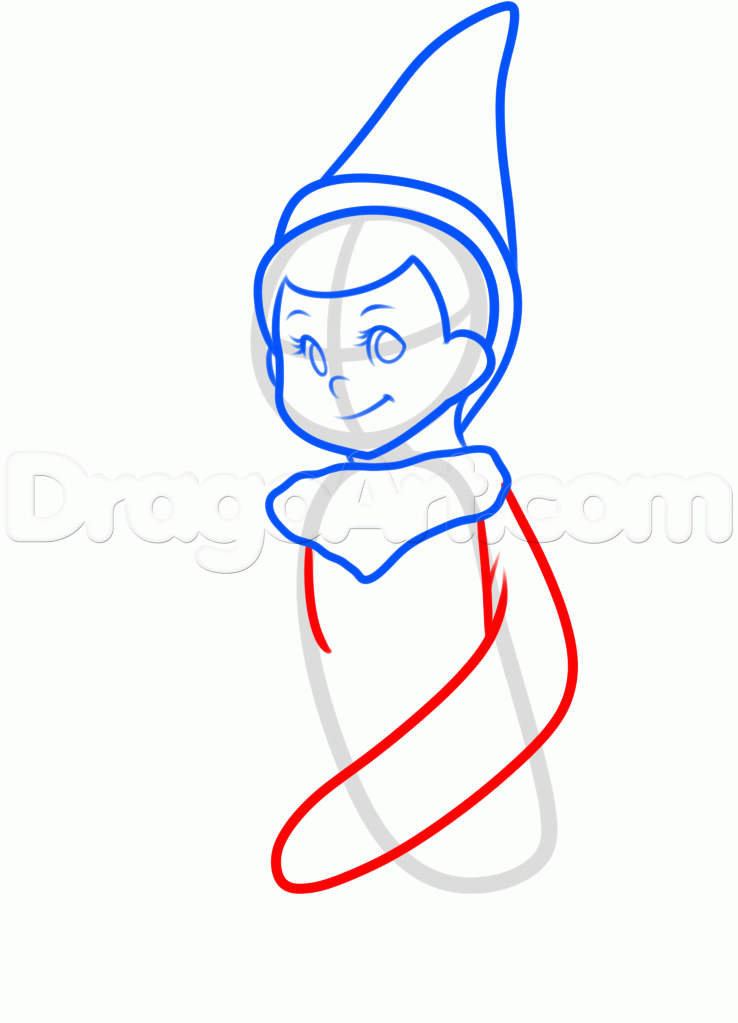 738x1023 How To Draw The Elf On The Shelf, Step