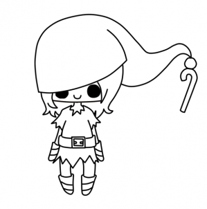 299x302 How To Draw A Chibi Christmas Elf, Step