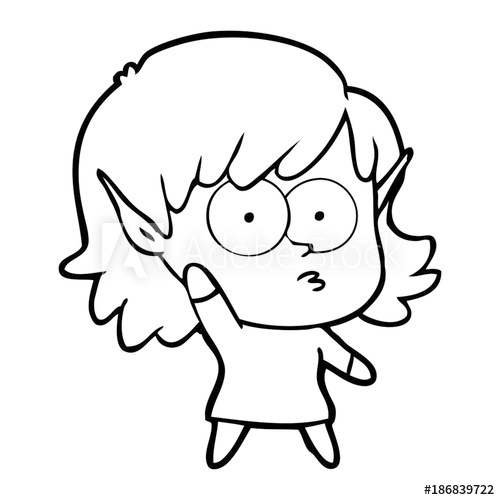 500x500 Cartoon Elf Girl Waving