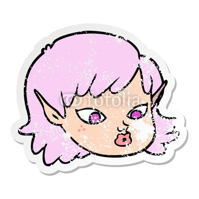 400x400 Distressed Sticker Of A Cartoon Elf Girl Buy Photos Ap Images
