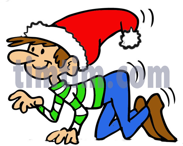 601x480 Free Drawing Of A Crawling Elf From The Category Christmas