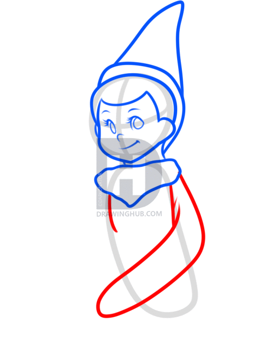 519x720 How To Draw The Elf On The Shelf, Step