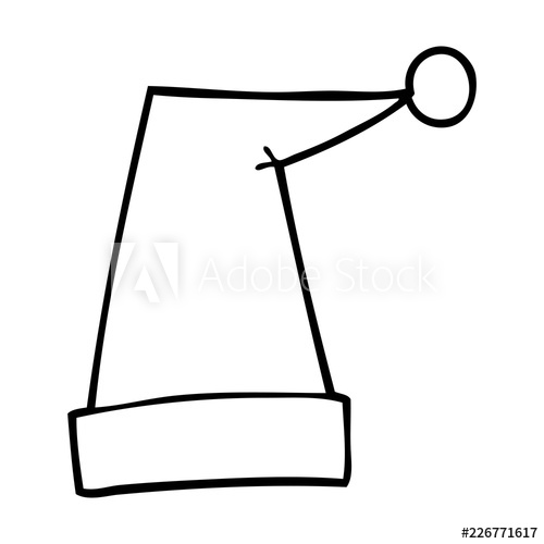 500x500 Line Drawing Cartoon Elf Hat