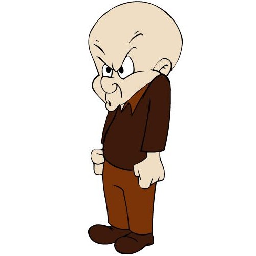 500x500 elmer fudd without hat sticker