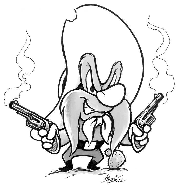 726x768 yosemite sam shooting drawing rootin' tootin' six gun shootin
