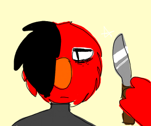 300x250 Evil Elmo With A Knife