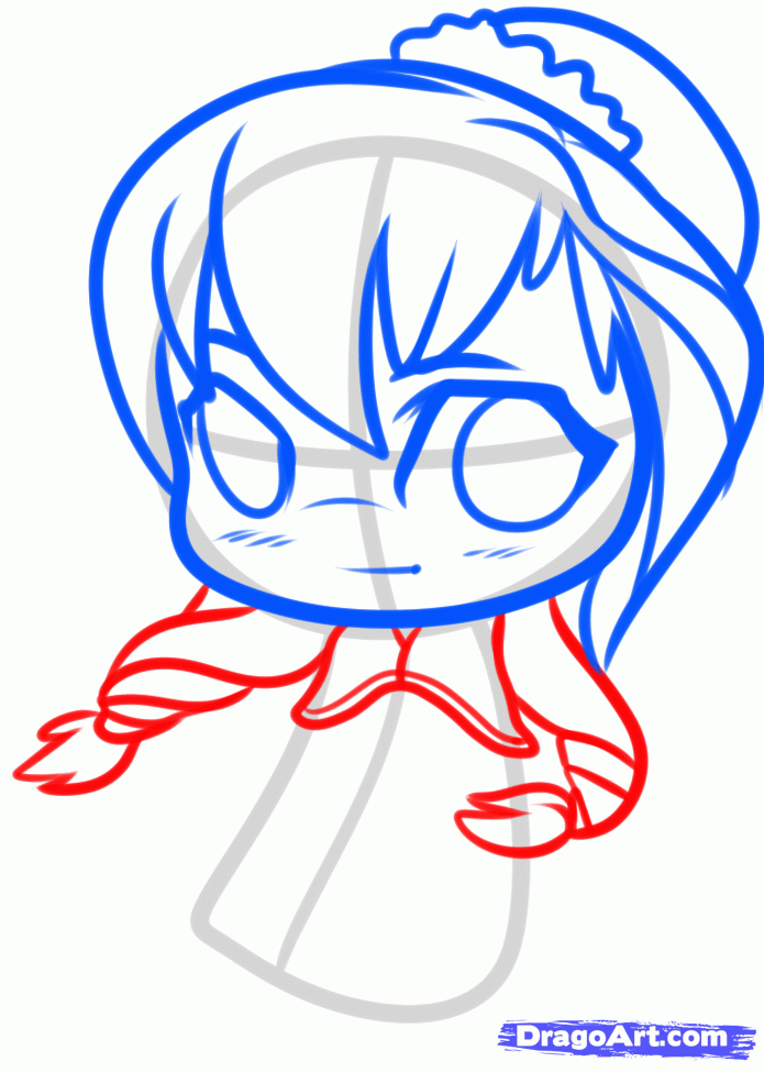 695x976 How To Draw Chibi Anna From Frozen, Step