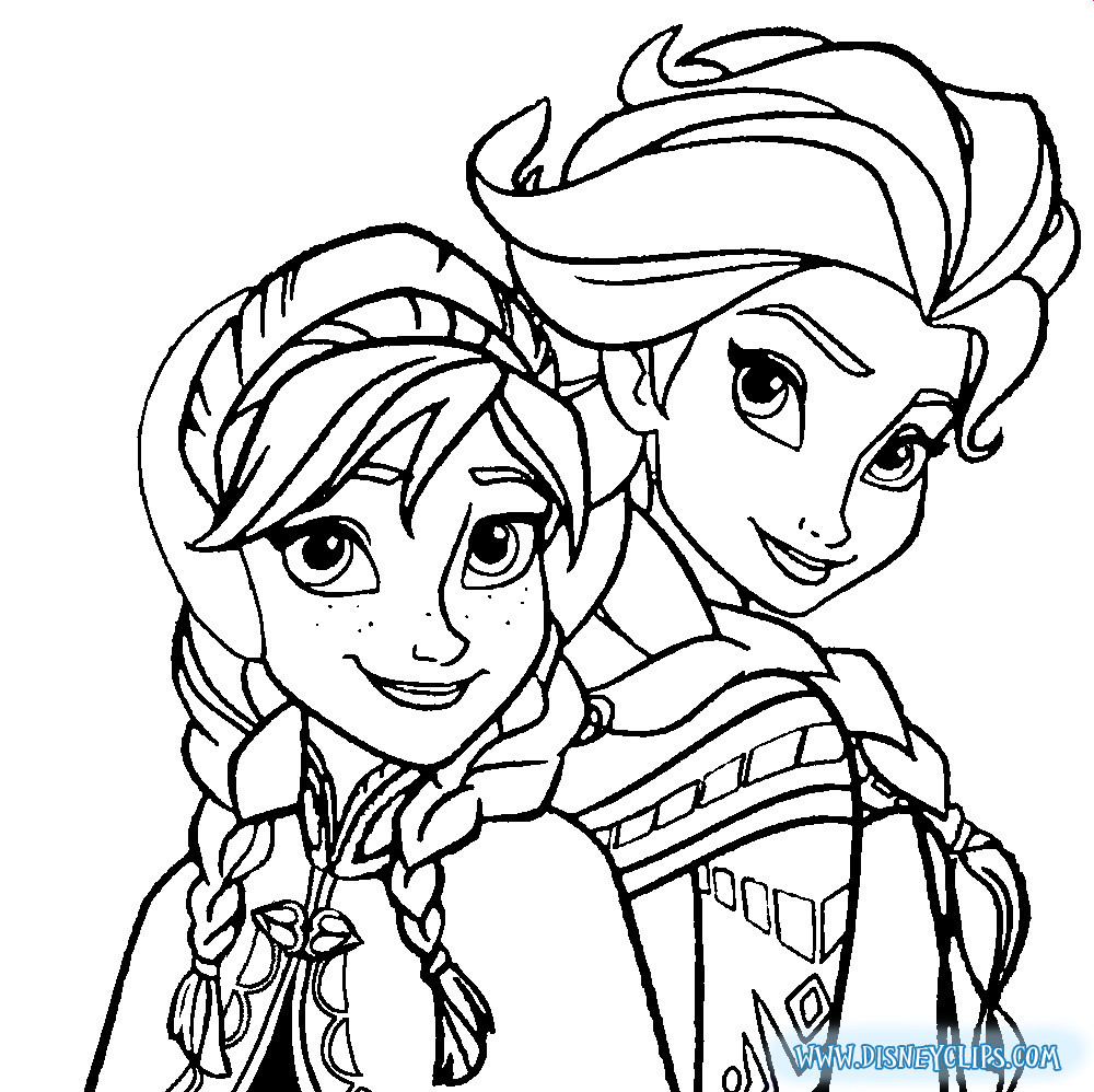 1000x998 Elsa Anna Coloring