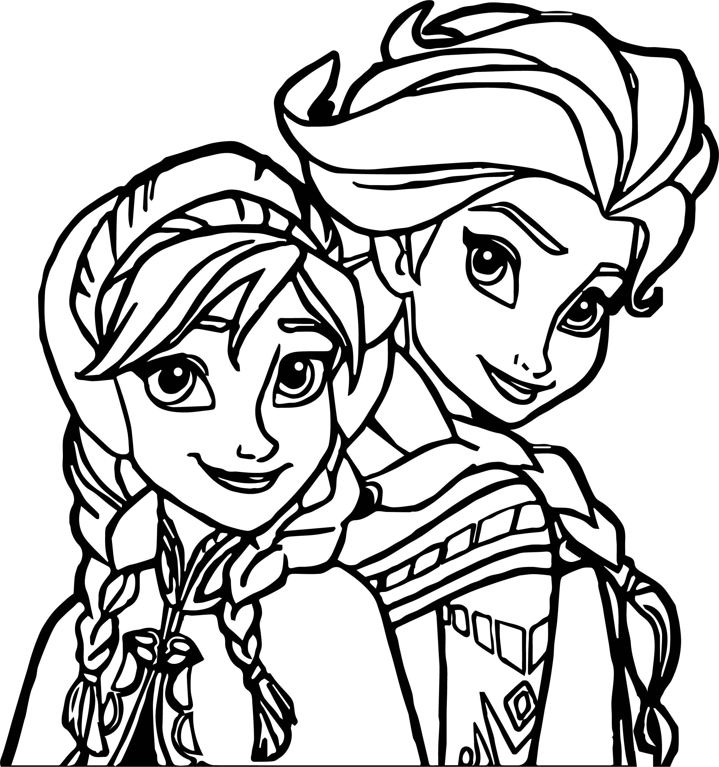 2299x2454 Elsa Anna Coloring Pages