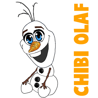 400x400 how to draw chibi olaf or baby olaf from frozen in easy steps