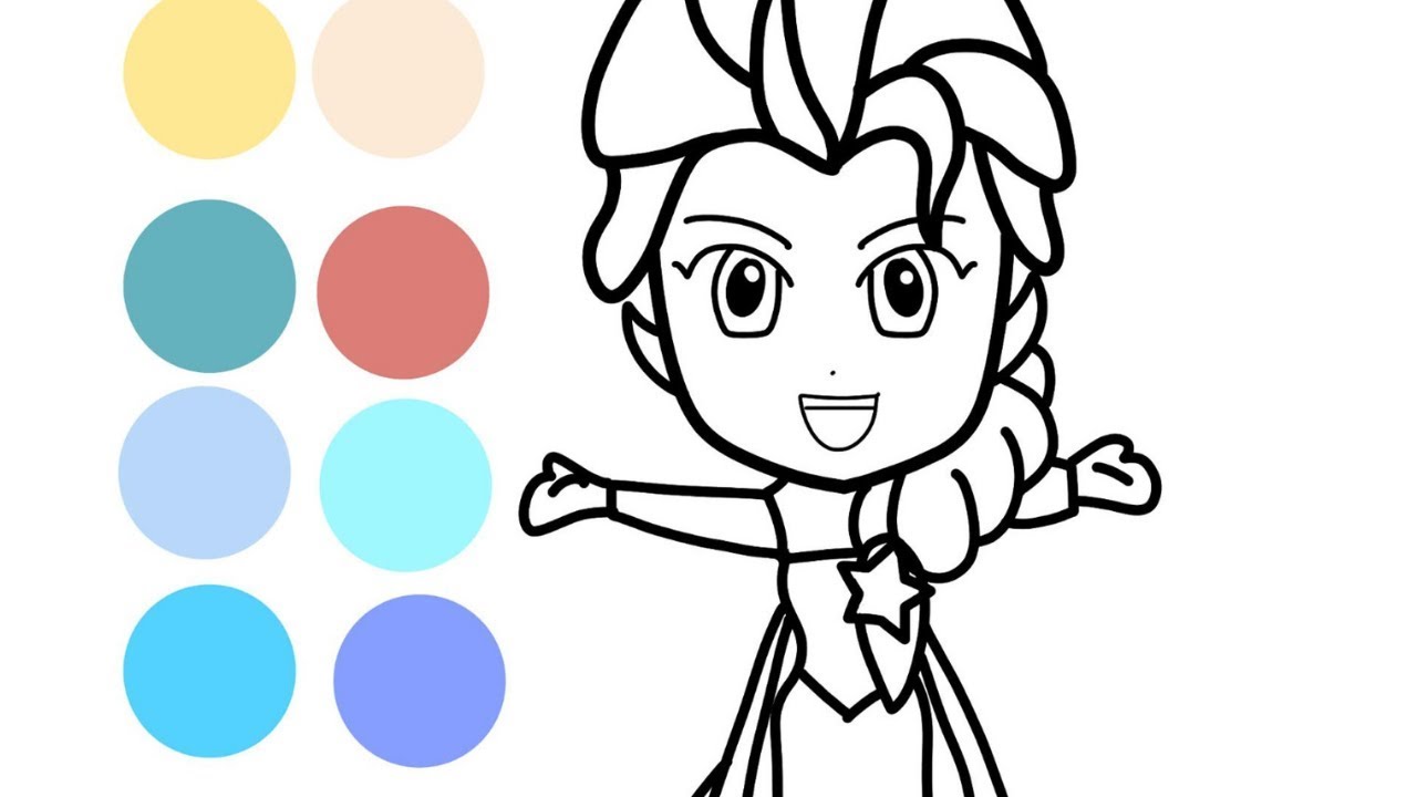1280x720 Frozen Queen Elsa Drawing And Coloring For Childrens