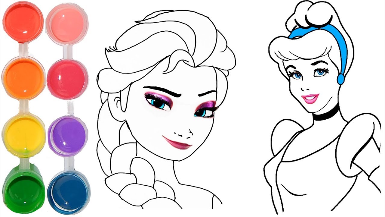 1280x720 How To Draw Color Frozen Elsa Cinderella Drawing Disney