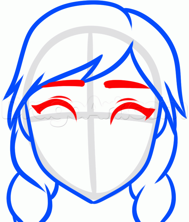 662x777 How To Draw Anna Easy, Step