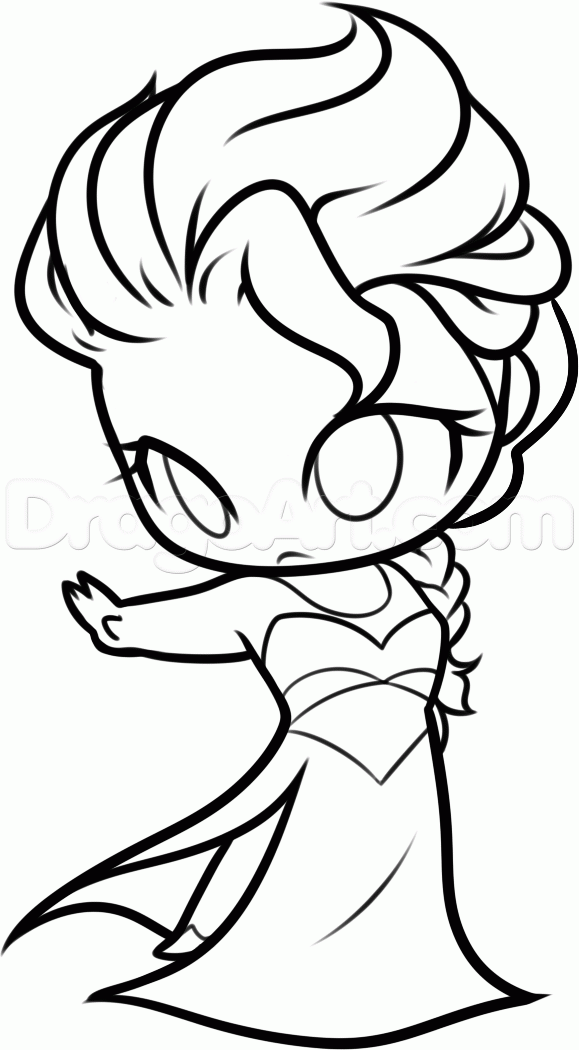 579x1050 How To Draw Chibi Elsa Step Art Disney Princess Drawings