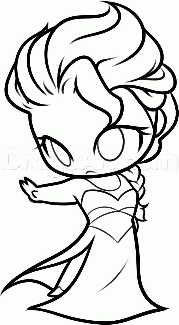 579x1050 How To Draw Chibi Elsa Step Art Disney Princess Drawings