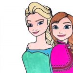 150x150 Unique Elsa And Anna Outline Karen Coloring Page