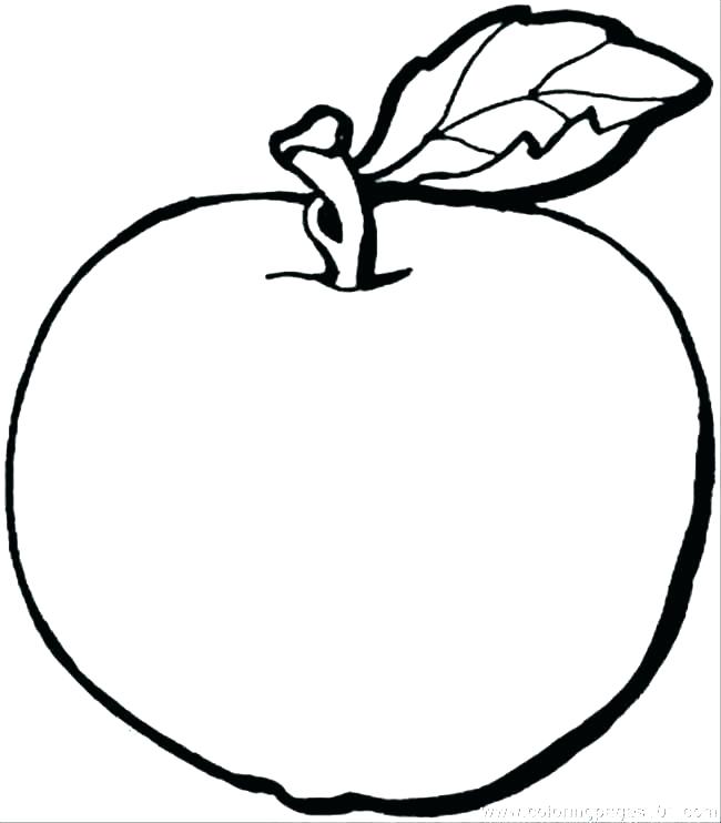 650x742 Apple Tree Coloring Pages For Apples Outline Drawing Line