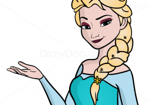 300x210 Elsa Simple Drawing How To Draw Cute Cartoon Elsa From Frozen