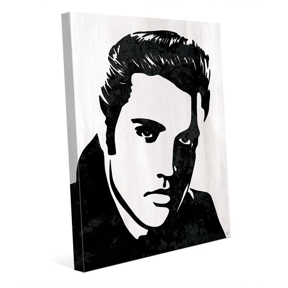1000x1000 Shop Elvis Presley Bampw Wall Art Print On Canvas