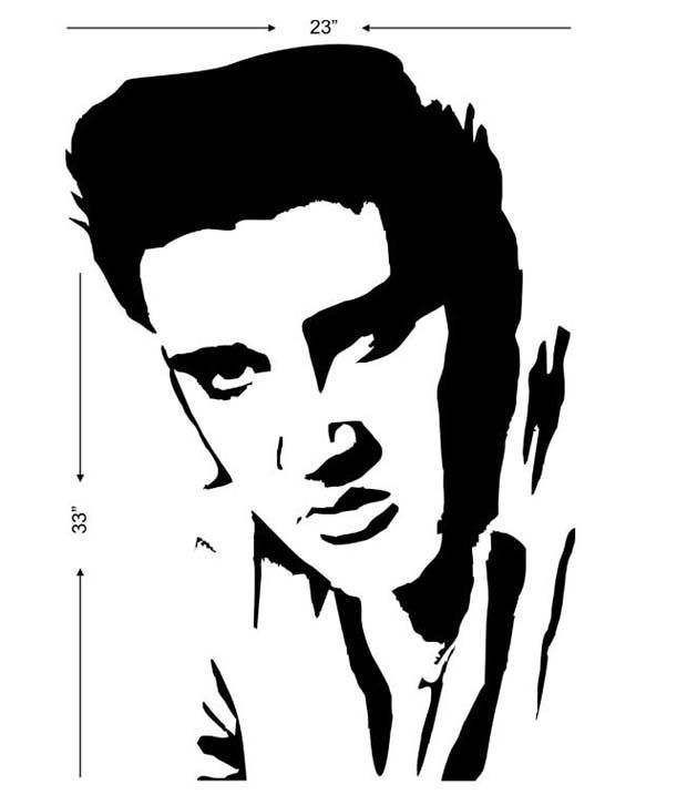 620x726 Studio Briana Black Elvis Presley Vector Sketch Wall Decal