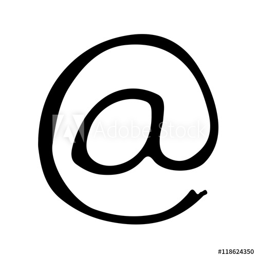 500x500 Doodle Email Address Icon Drawing Illustration Design