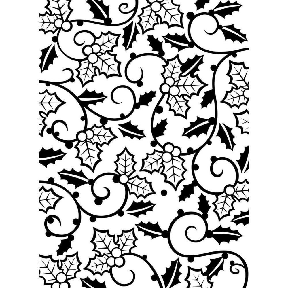 1000x1000 embossing folder holly vines
