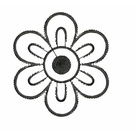 458x458 Flower Outline Embroidery Design