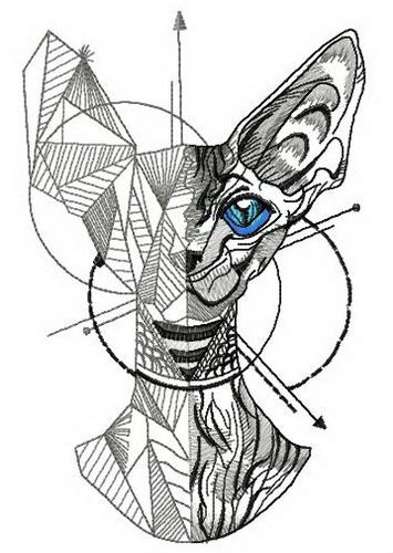 355x500 How To Draw A Cat Embroidery Design