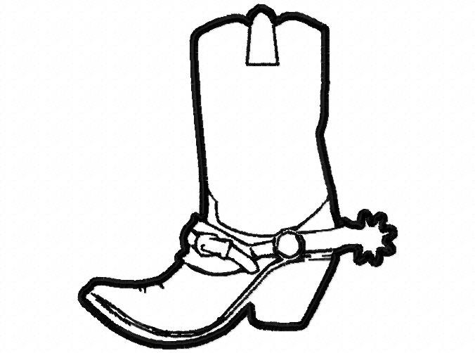 676x502 Machine Embroidery Design Cowboy Boot Applique' With A Etsy