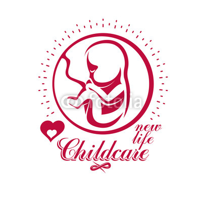 400x400 Vector Embryo Emblem Isolated On White New Life Beginning Drawing