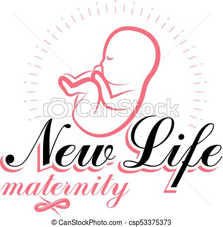 450x458 Vector Embryo Emblem Isolated On White Motherhood Concept And New