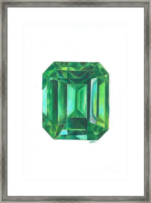 600x807 emerald facet framed print