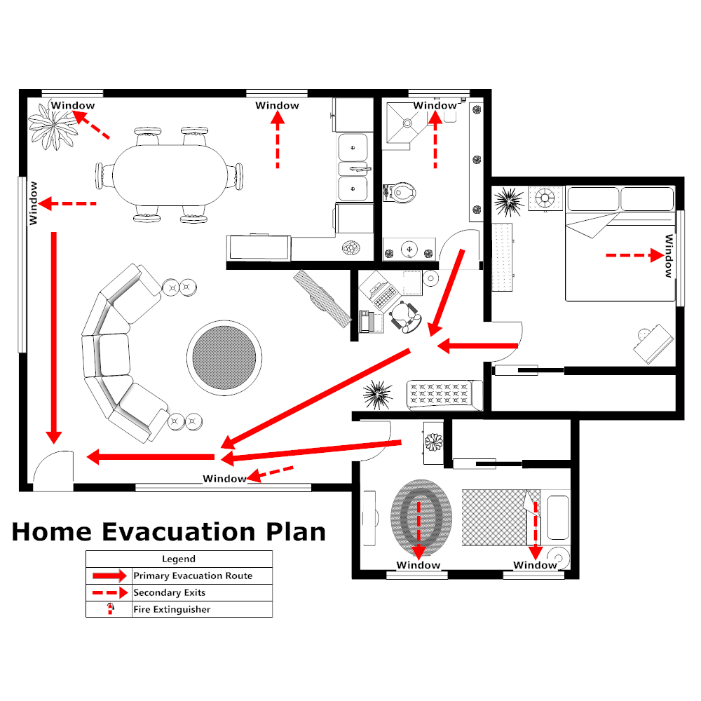 1000x1000 Home Emergency Plan Template How To Draw An Evacuation Floor