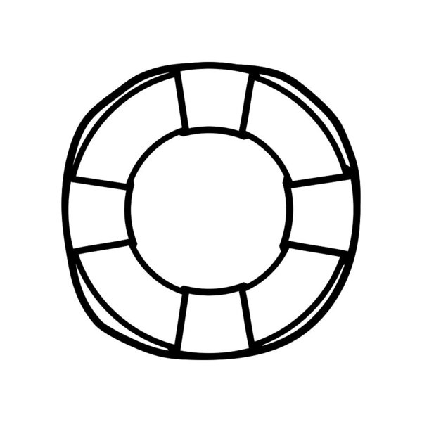 600x600 Line Life Buoy Object To Security Emergency Art Print