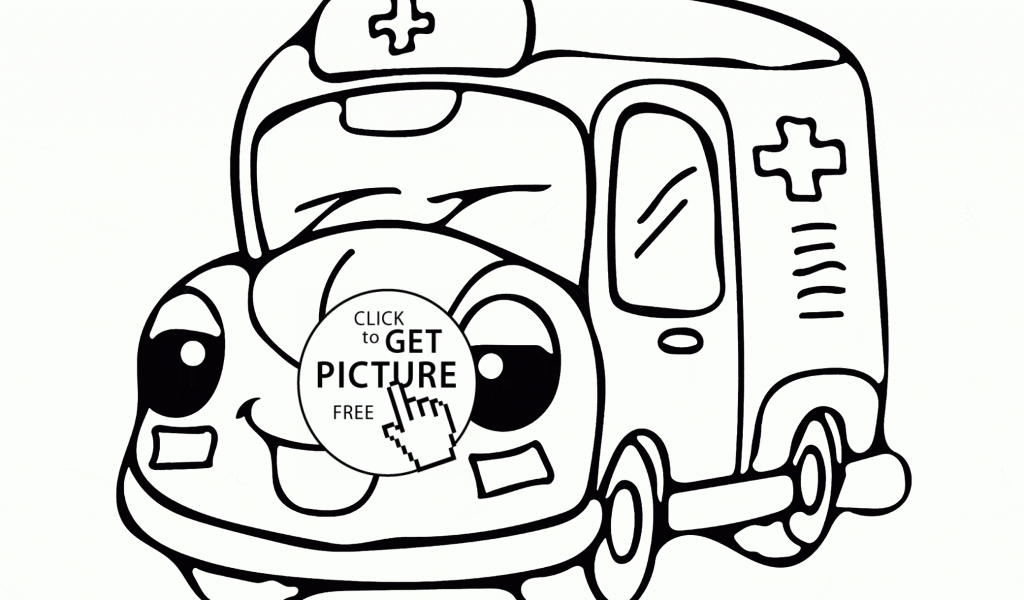 1024x600 Awesome Cute Emergency Ambulance Car Coloring