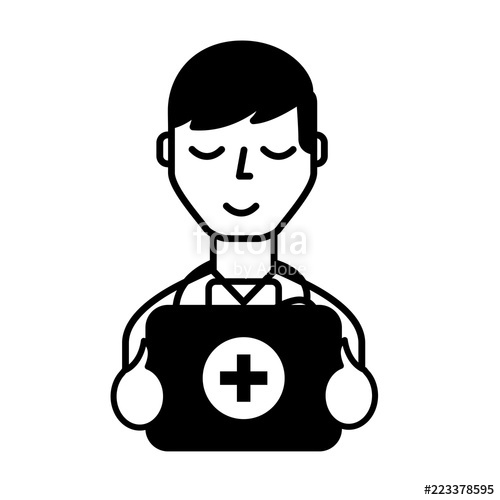500x500 Doctor Professional With Emergency Kit First Aid Stock Image