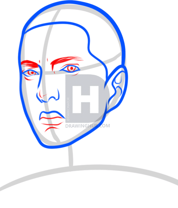 617x720 How To Draw Eminem, Step